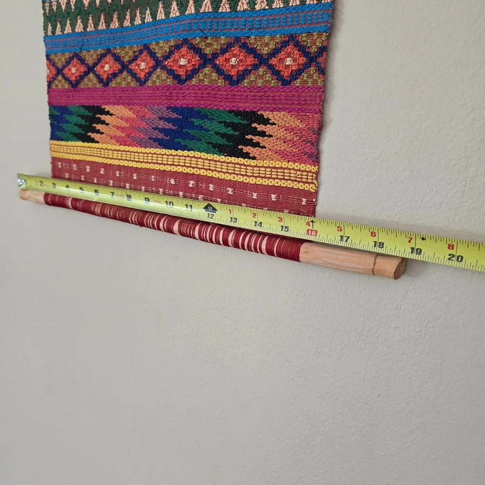 VBI Inc Guatemalan Handwoven Backstrap Loom Textile Wall Hanging Art